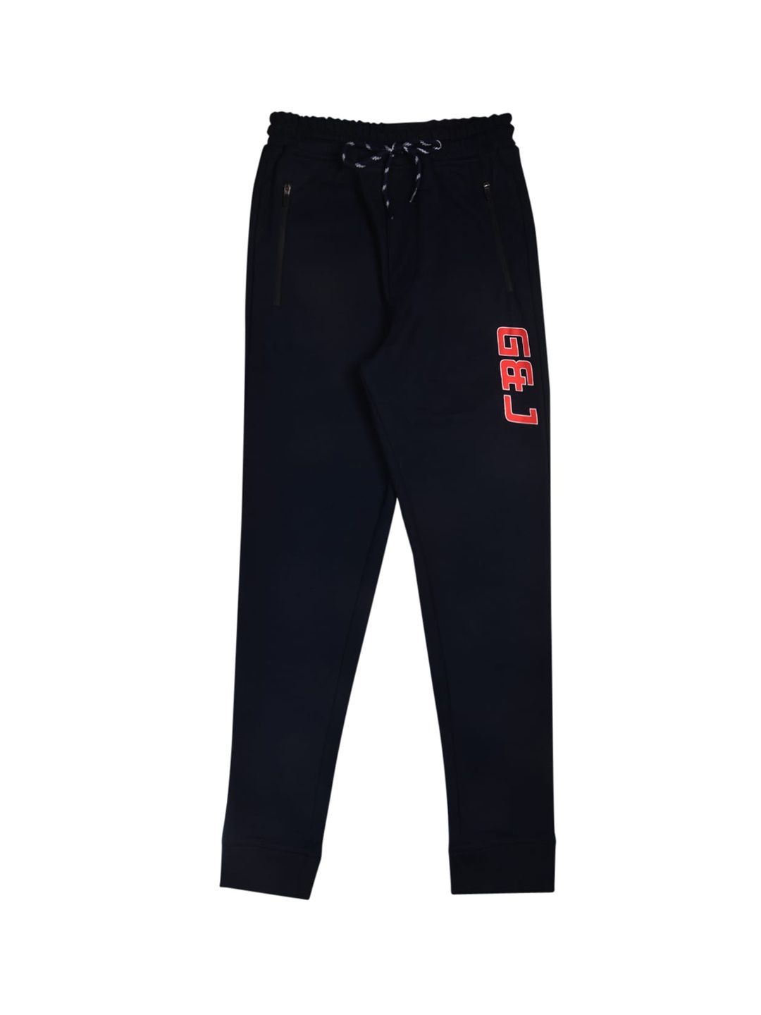 

Gini and Jony Boys Solid With Print Detail Cotton Track Pants, Navy blue