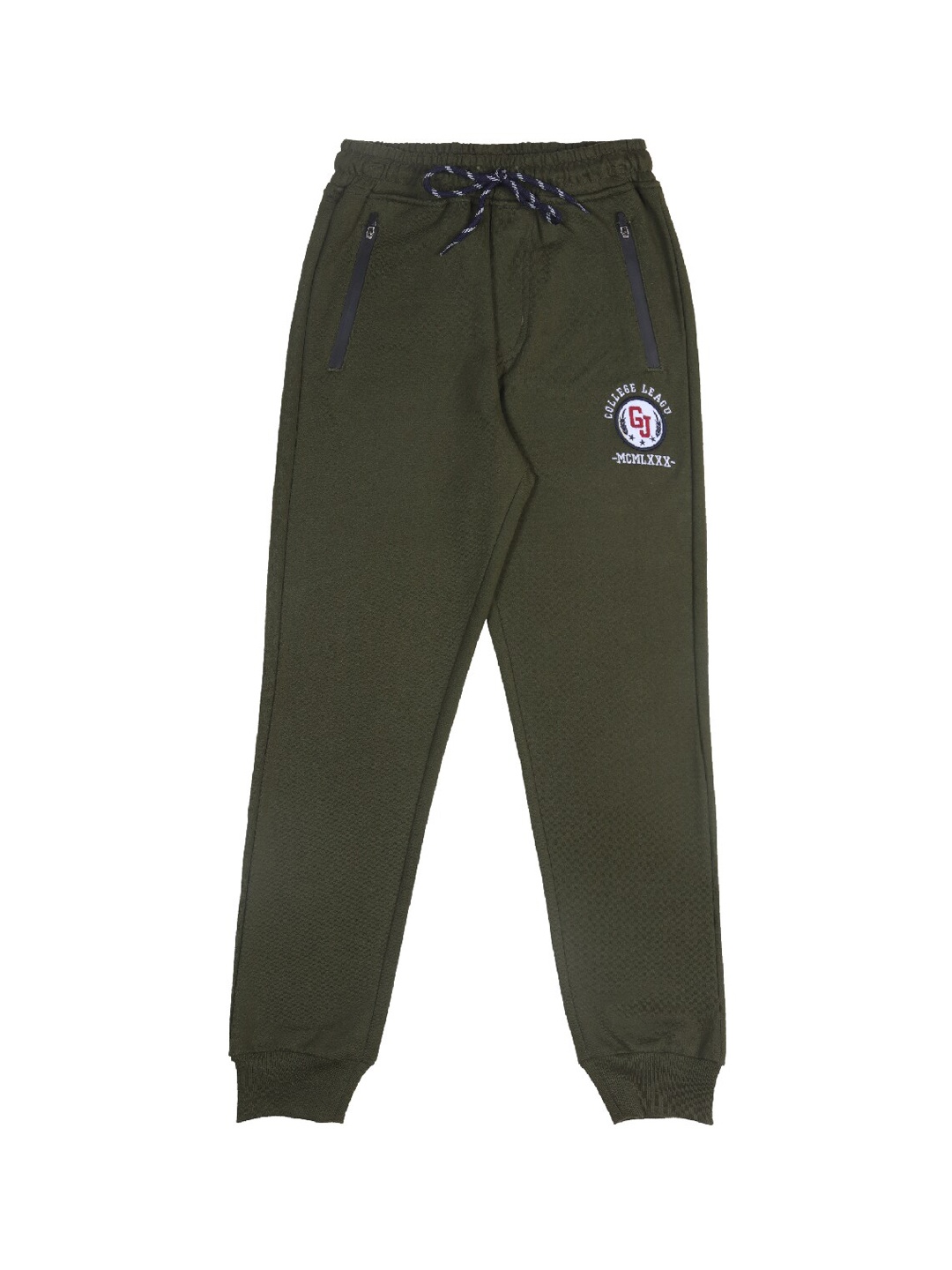 

Gini and Jony Boys Brand Logo Embroidered Cotton Jogger, Green