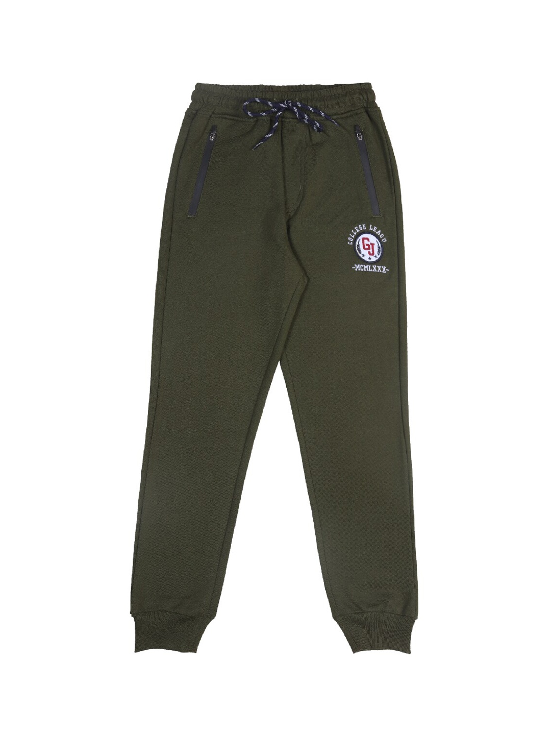 

Gini and Jony Boys Brand Logo Embroidered Cotton Jogger, Green