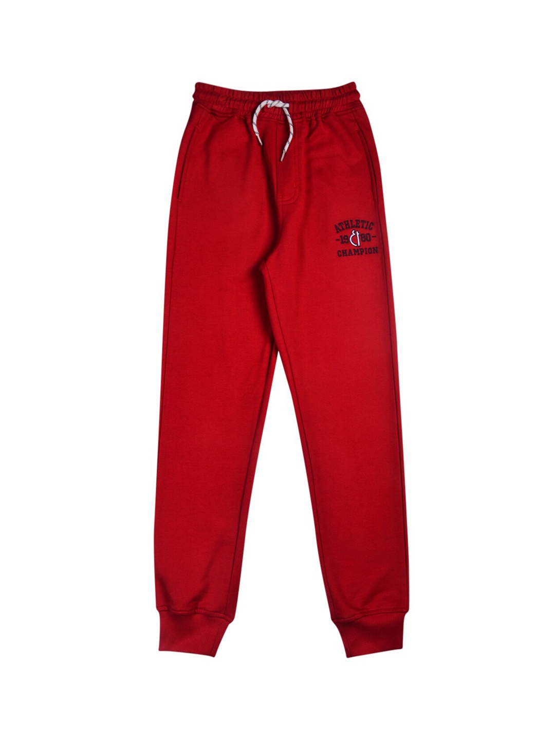 

Gini and Jony Boys Typography Printed Cotton Joggers, Red