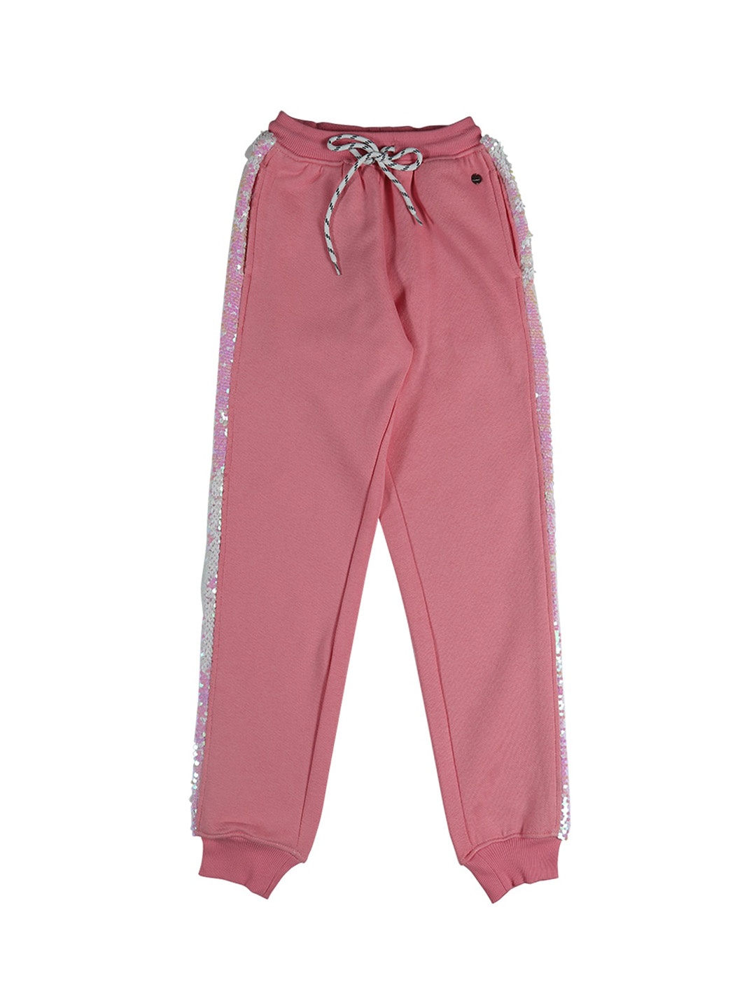 

Gini and Jony Girls Side Embellished Detail Cotton Regular Fit Jogger, Pink