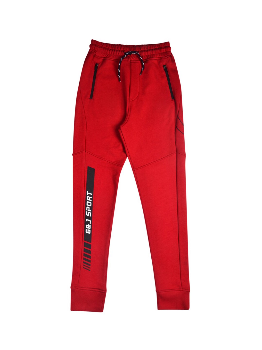 

Gini and Jony Boys Typographic Printed Cotton Elasticated Joggers, Red