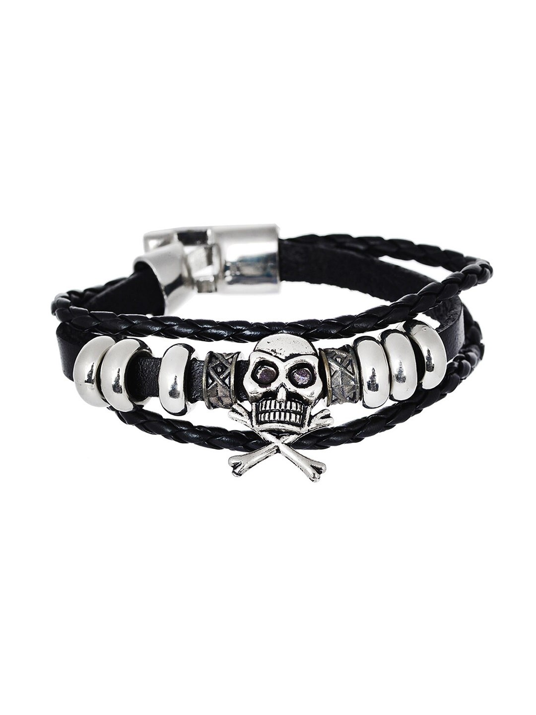 

AQUASTREET Silver-Plated Multistrand Bracelet, Black