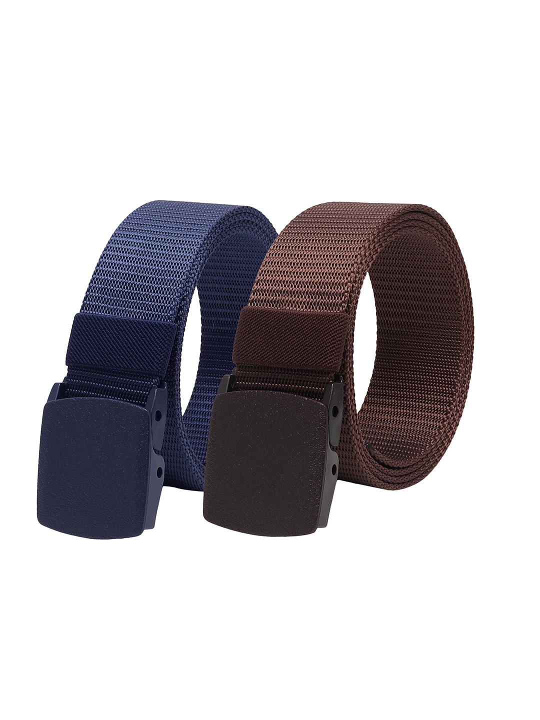 

ZORO Men Set Of 2 Textured Interlock Wide Belt, Blue