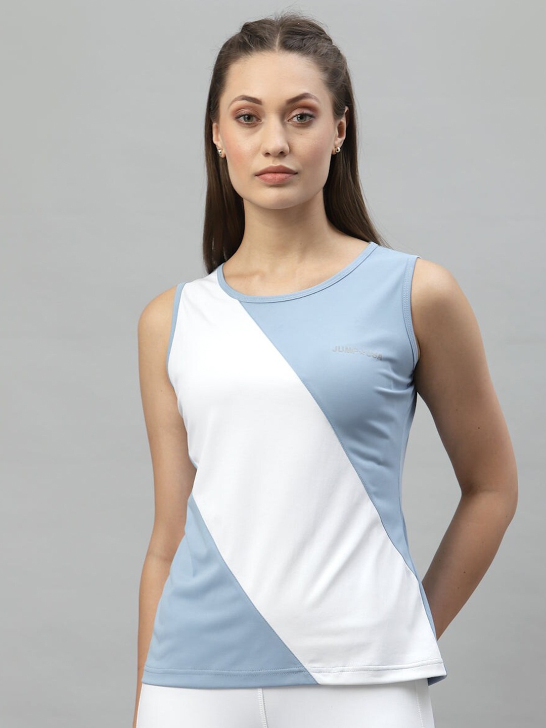 

JUMP USA Colourblocked Sleeveless T-shirt, Blue