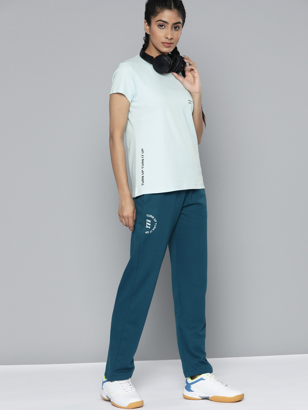 

HRX By Hrithik Roshan Lifestyle Women Quiet Tide Bio Wash Typography Tshirts, Blue