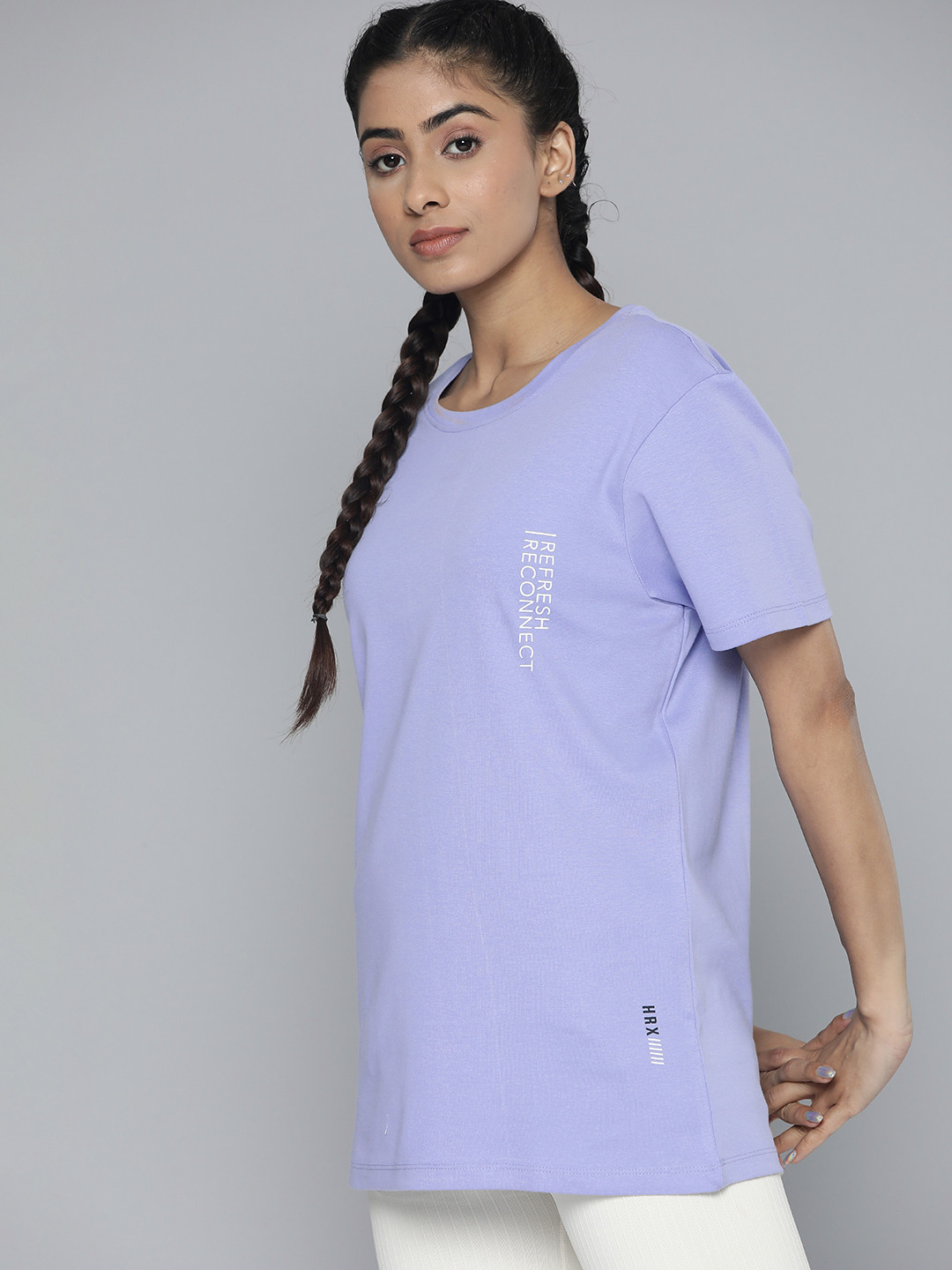 

HRX By Hrithik Roshan Yoga Men Lavender Bio Wash Typography Tshirts