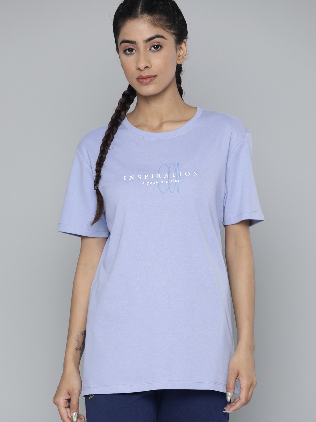 

HRX By Hrithik Roshan Yoga Men Lavender Bio Wash Typography Tshirts