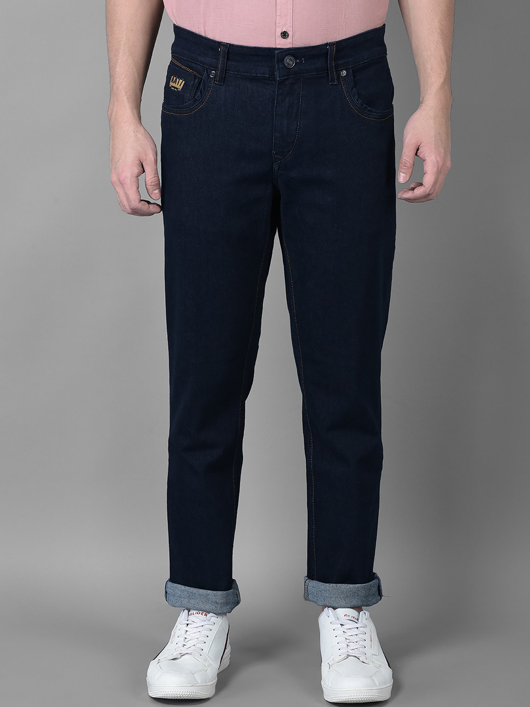 

American Archer Men Smart Slim Fit Low-Rise Stretchable Jeans, Blue