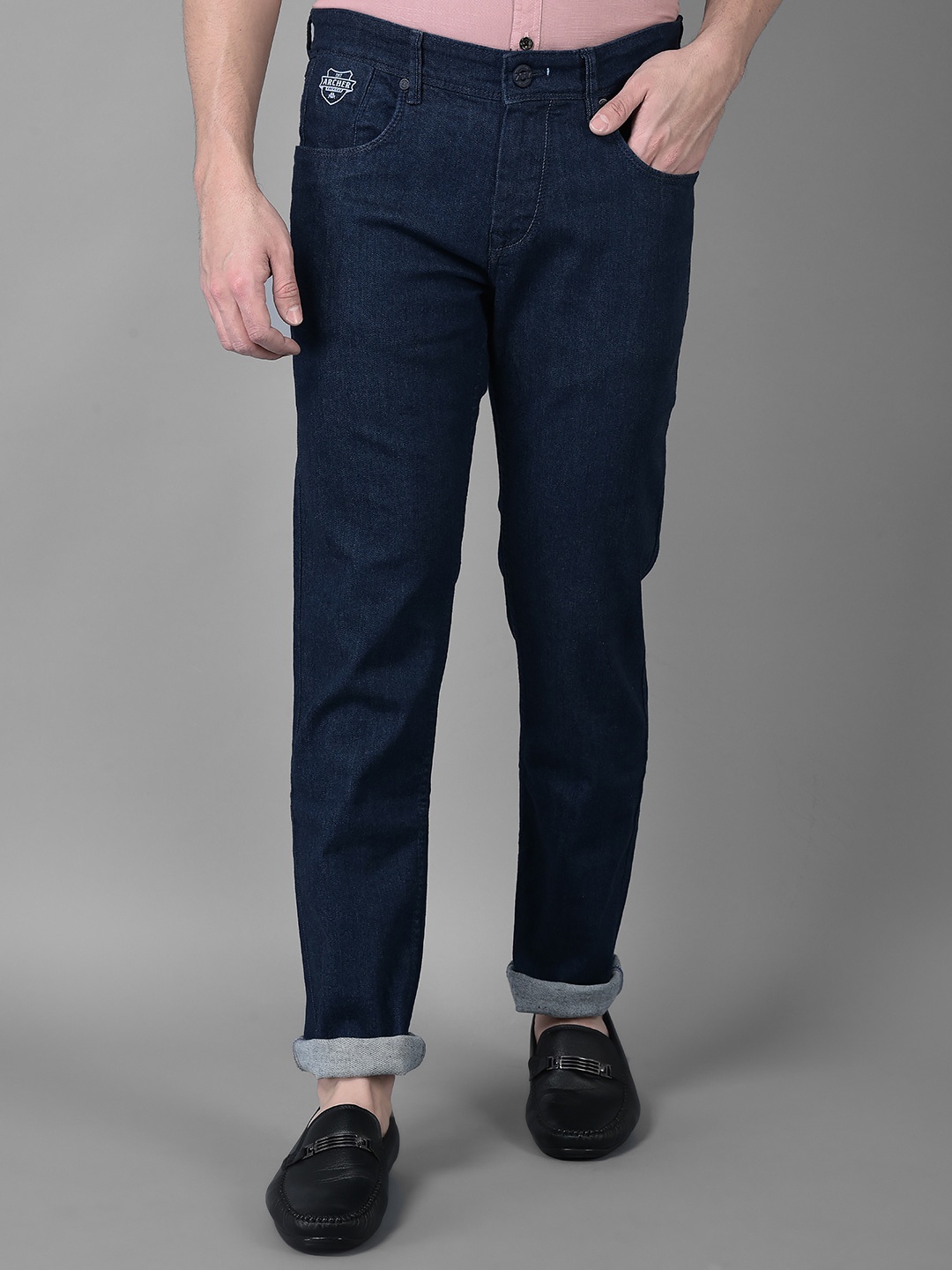 

American Archer Men Smart Slim Fit Low-Rise Stretchable Jeans, Blue