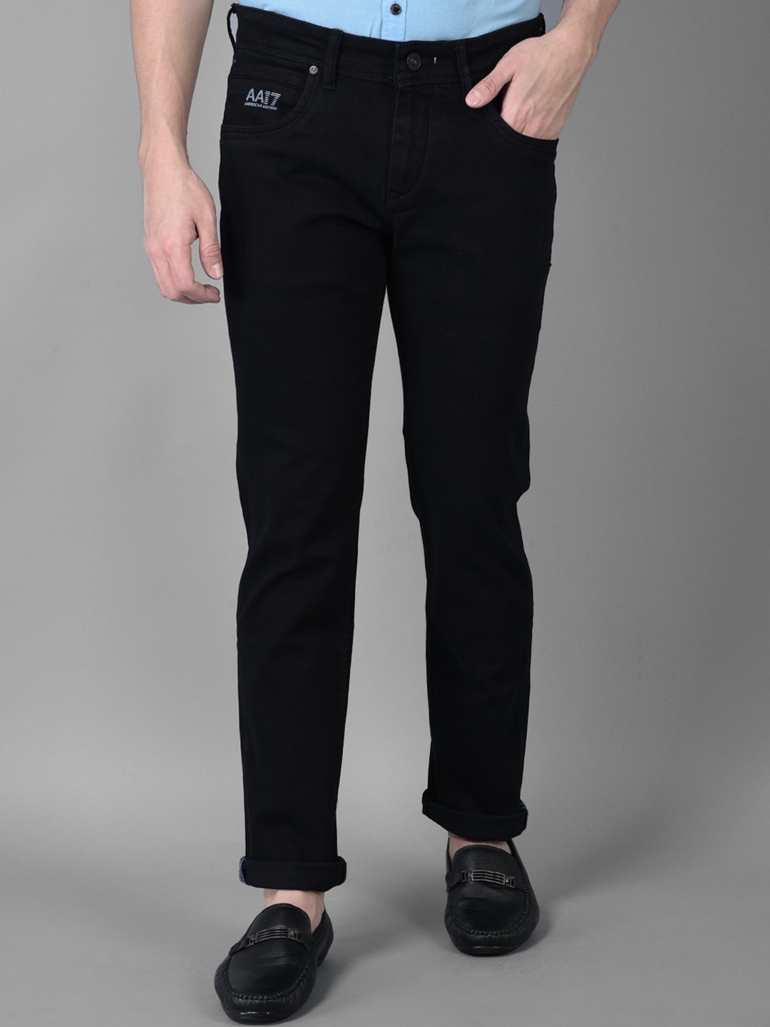 

American Archer Men Smart Slim Fit Low-Rise Stretchable Jeans, Black