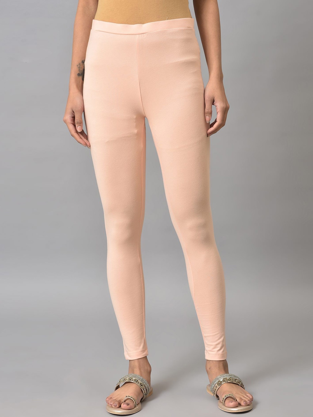 

W Mid-Rise Ankle-Length Leggings, Pink