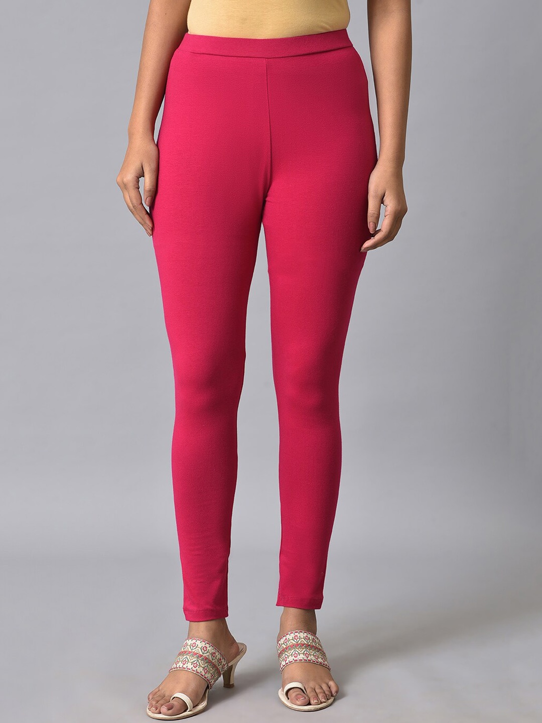 

W Mid Rise Slim-Fit Ankle-Length Legging, Pink