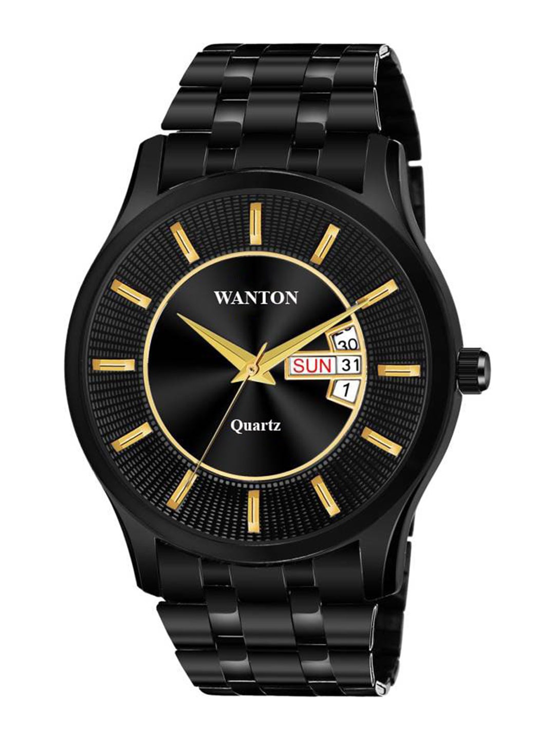 

WANTON Men Bracelet Style Straps Analogue Multi Function Watch, Black