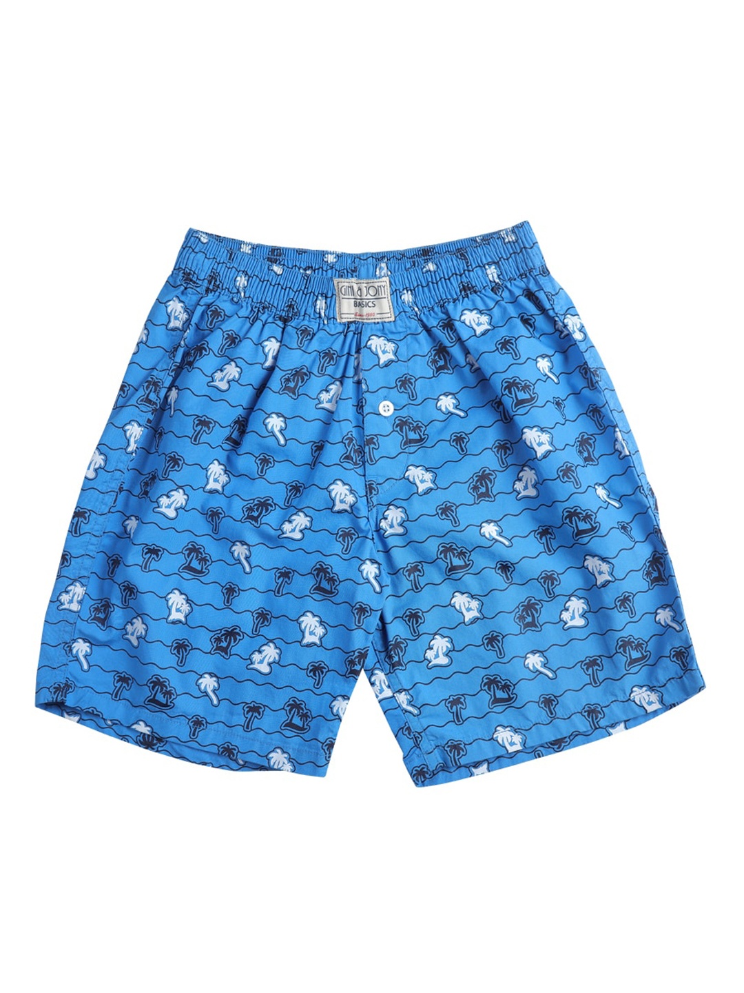 

Gini and Jony Boys Printed Cotton Shorts, Blue