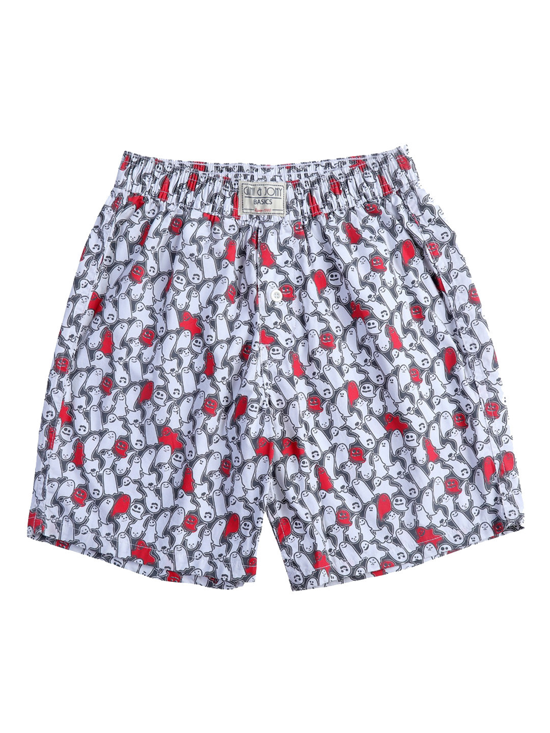 

Gini and Jony Boys Graphic Printed Cotton Shorts, White