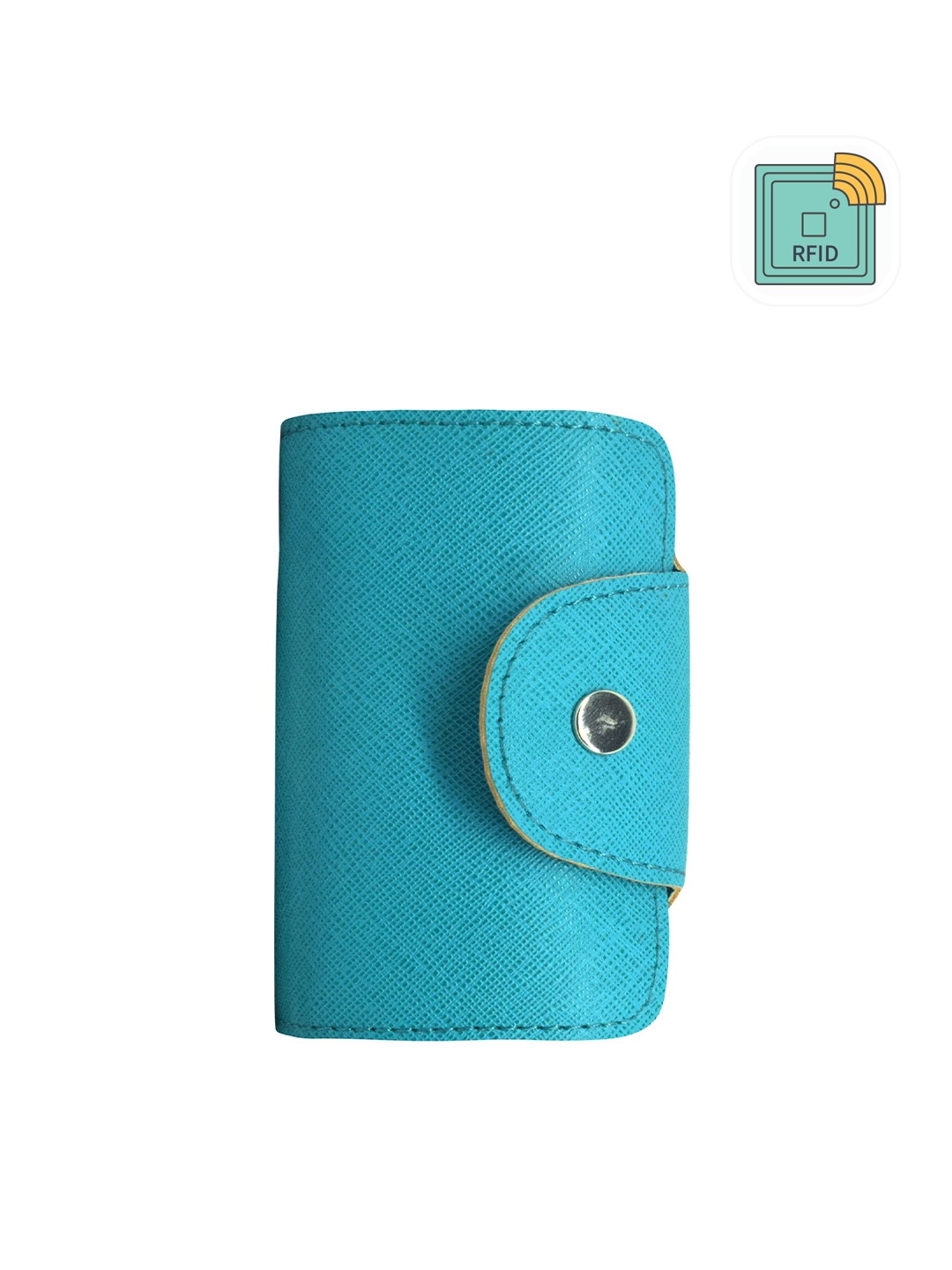 

GREEN DRAGONFLY Textured RFID Protected Card Holder, Turquoise blue