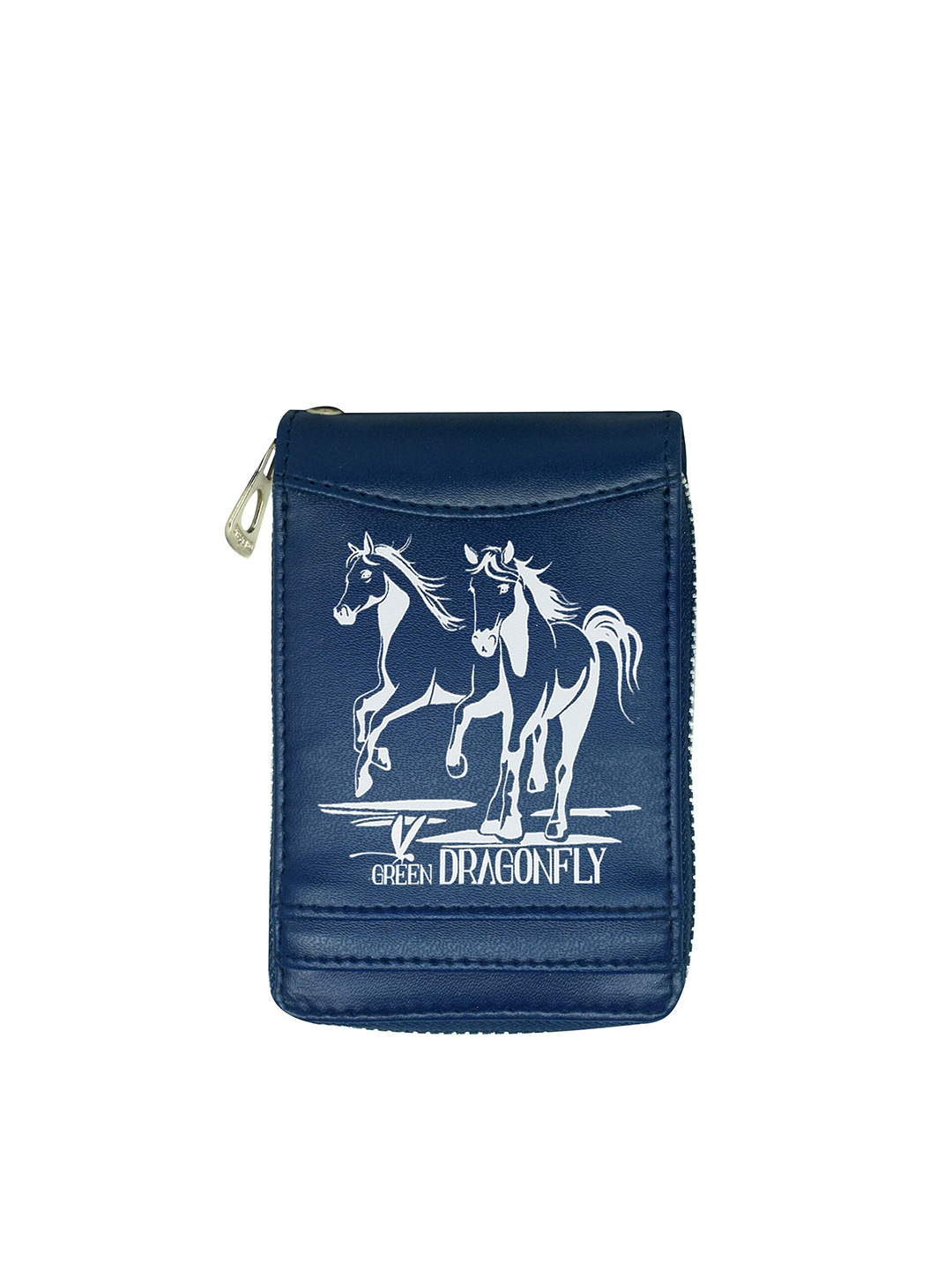 

GREEN DRAGONFLY Printed RFID Protected Card Holder, Navy blue
