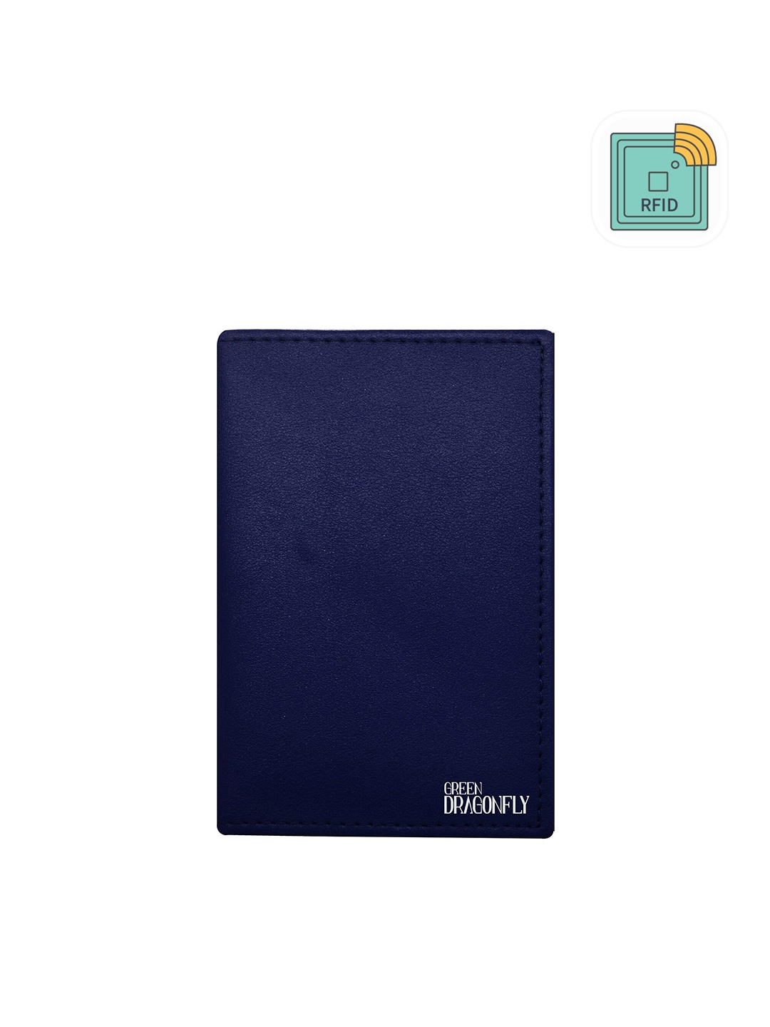 

GREEN DRAGONFLY Textured RFID Protected Passport Holder, Navy blue