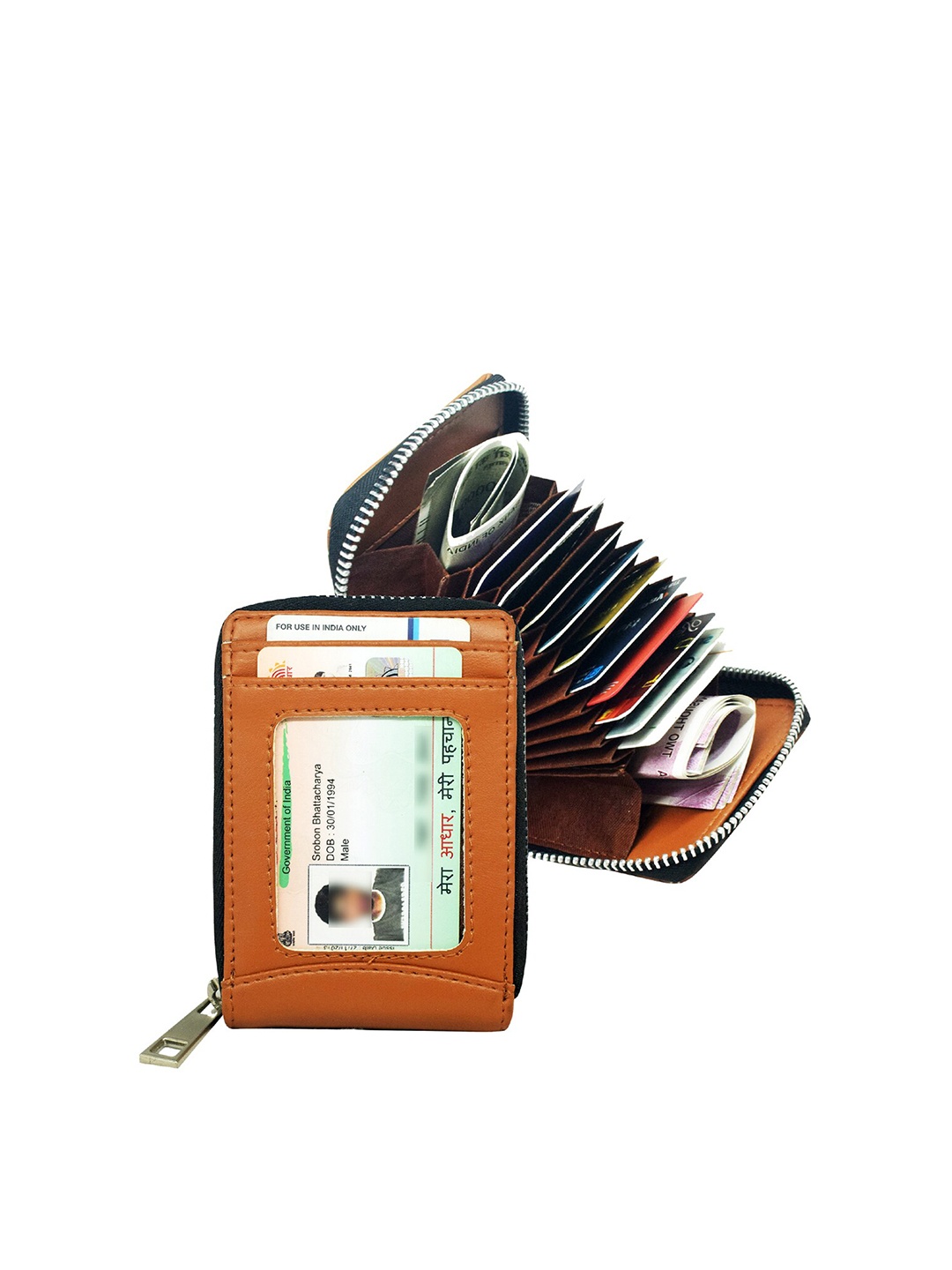 

GREEN DRAGONFLY Solid RFID Protected Card Holder, Tan