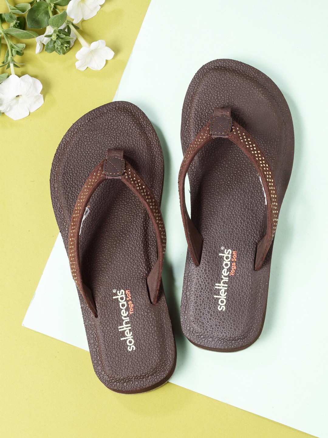 

Solethreads Women Thong Flip-Flops, Brown
