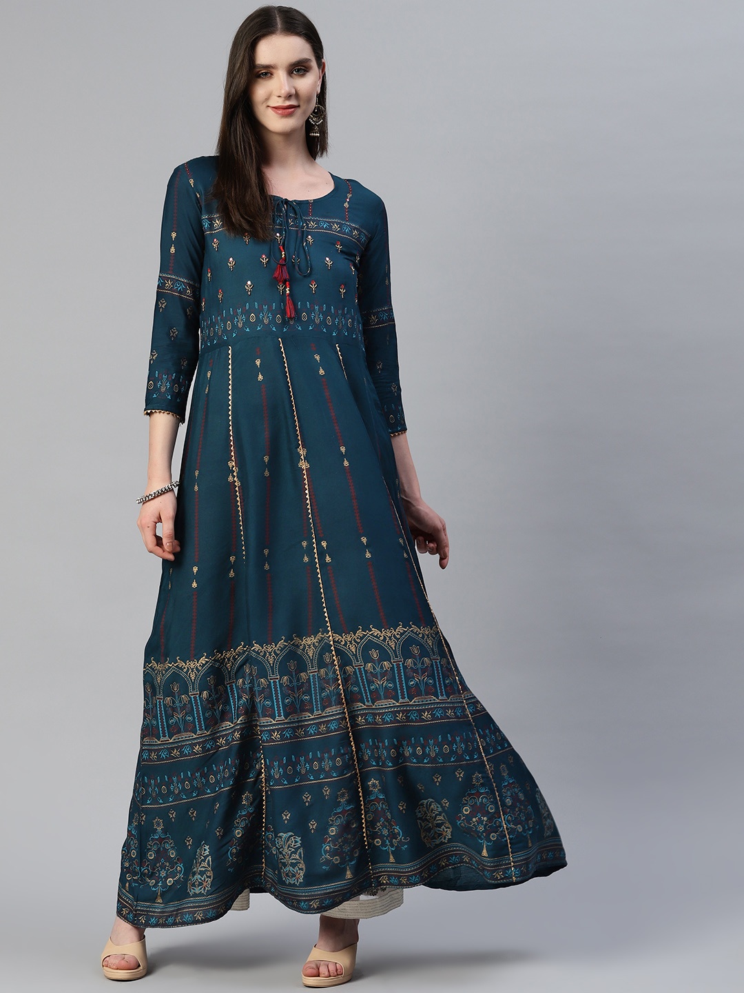 

KALINI Floral Embellished Anarkali Kurta, Teal