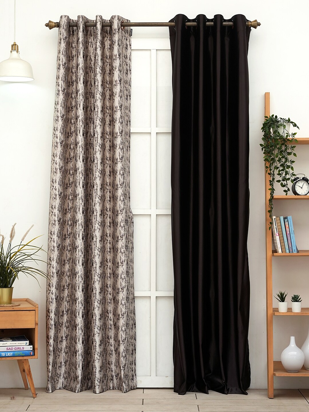 

Ariana Brown & Beige 2 Pieces Abstract Printed Door Curtains