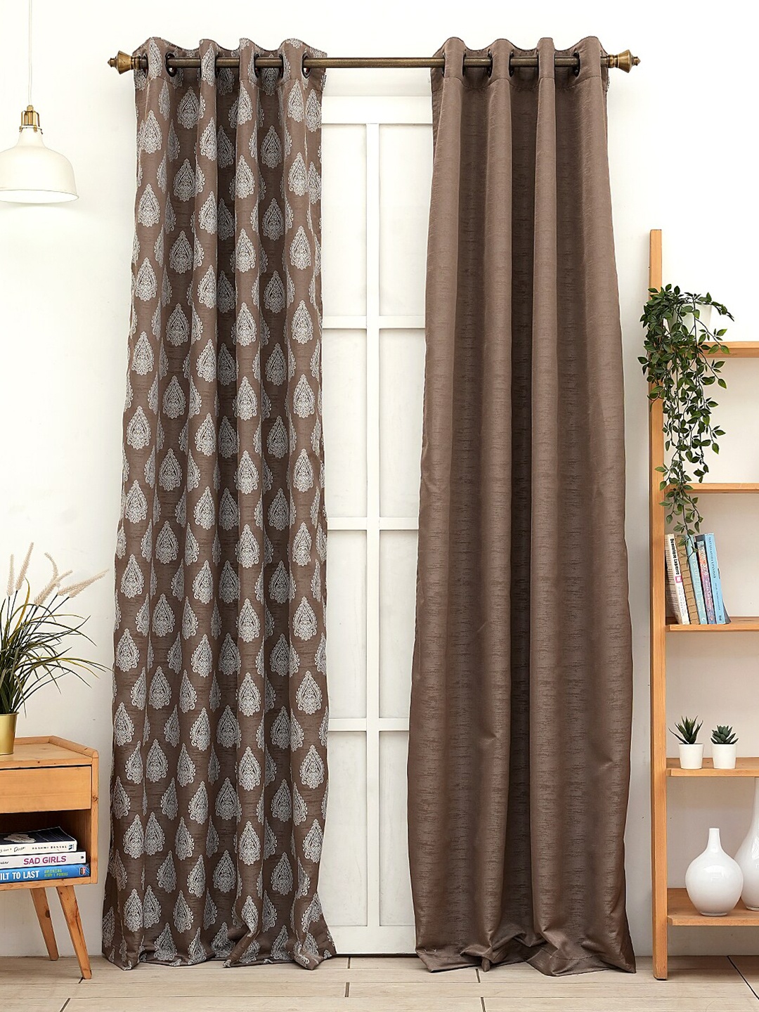 

Ariana Brown & White 2 Pieces Ethnic Motifs Printed Door Curtains