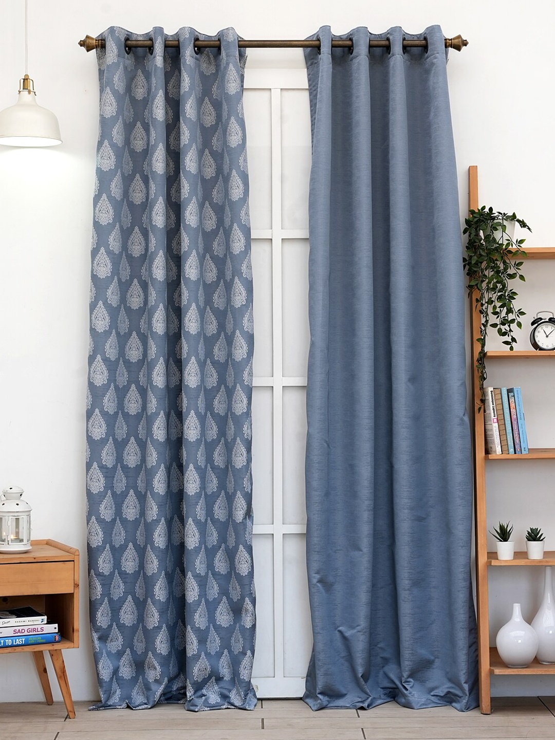 

Ariana Grey & White 2 Pieces Ethnic Motifs Door Curtain