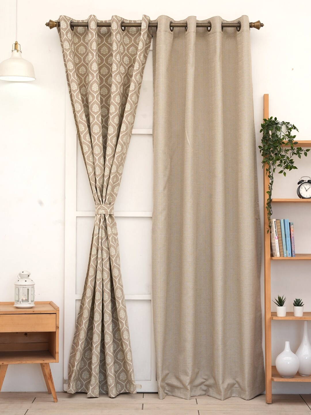 

Ariana Beige & Cream 2 Pieces Ethnic Motifs Printed Door Curtains