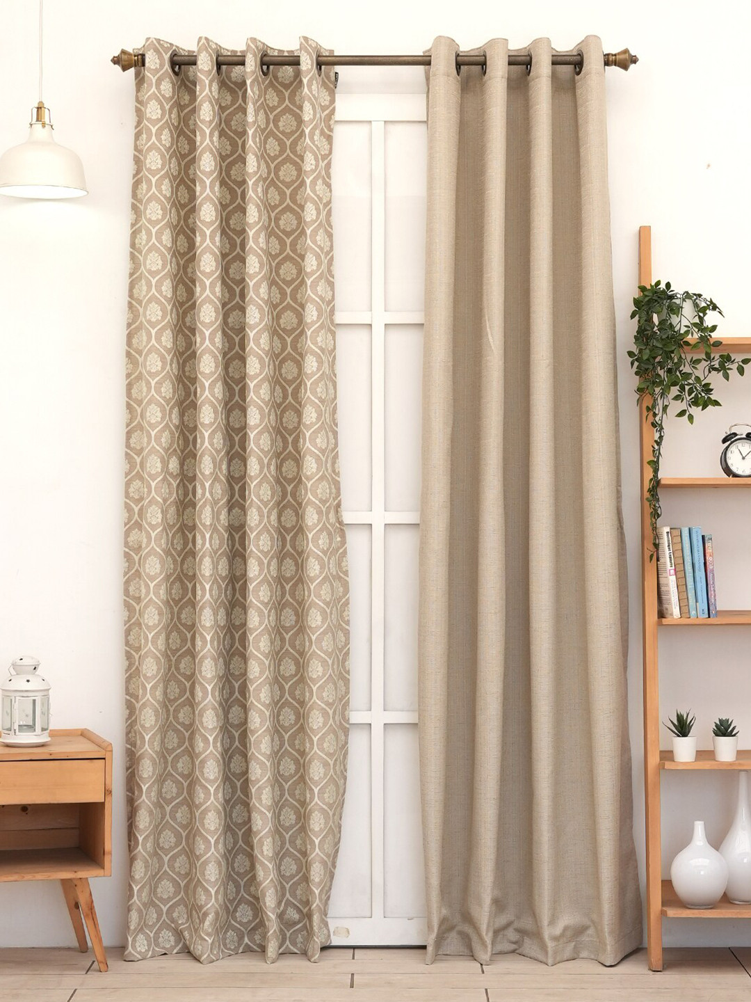 

Ariana Beige & Cream 2 Pieces Ethnic Motifs Printed Long Door Curtains