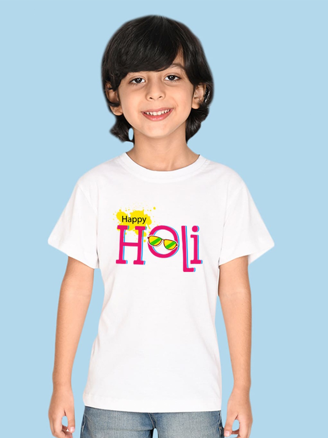 

NUSYL Boys Holi Printed T-shirt, White