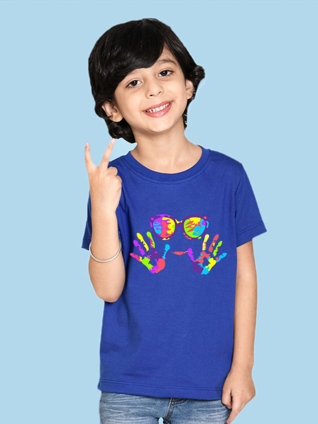 

NUSYL Boys Graphic Printed Cotton T-shirt, Blue