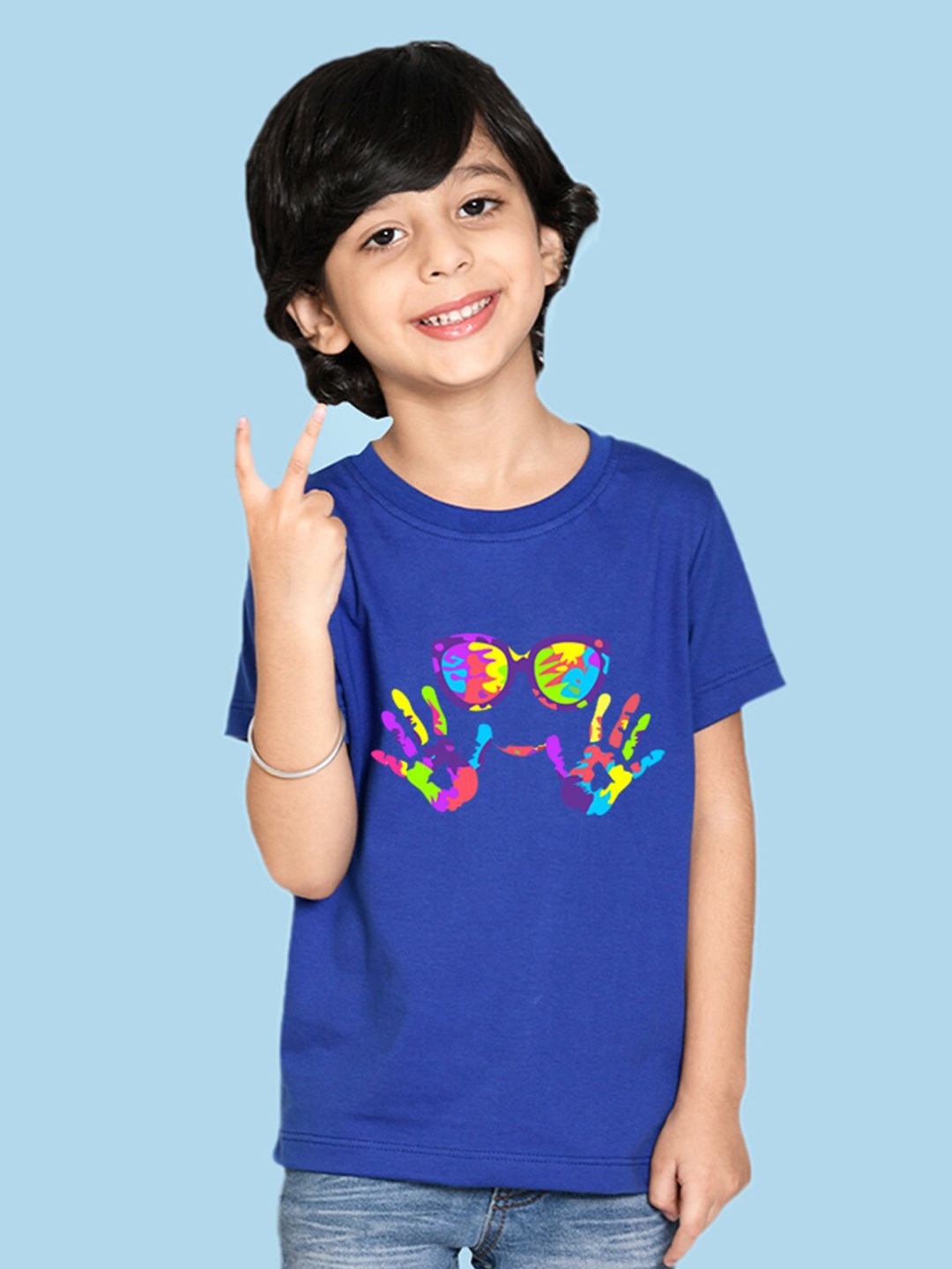

NUSYL Boys Graphic Printed Cotton T-shirt, Blue