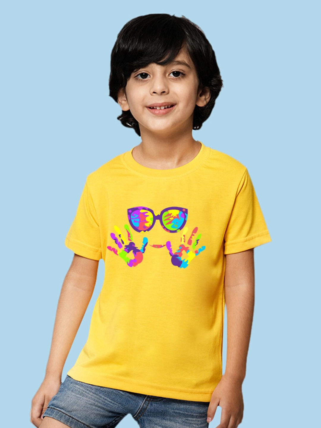 

NUSYL Boys Graphic Printed T-shirt, Yellow