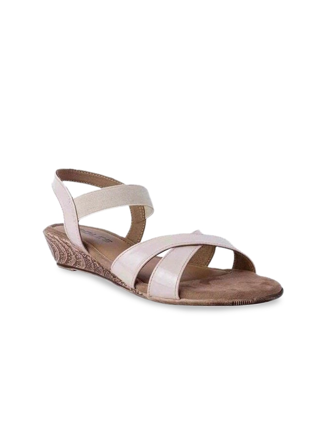 

SOLES Open Toe Comfort Heels, Beige