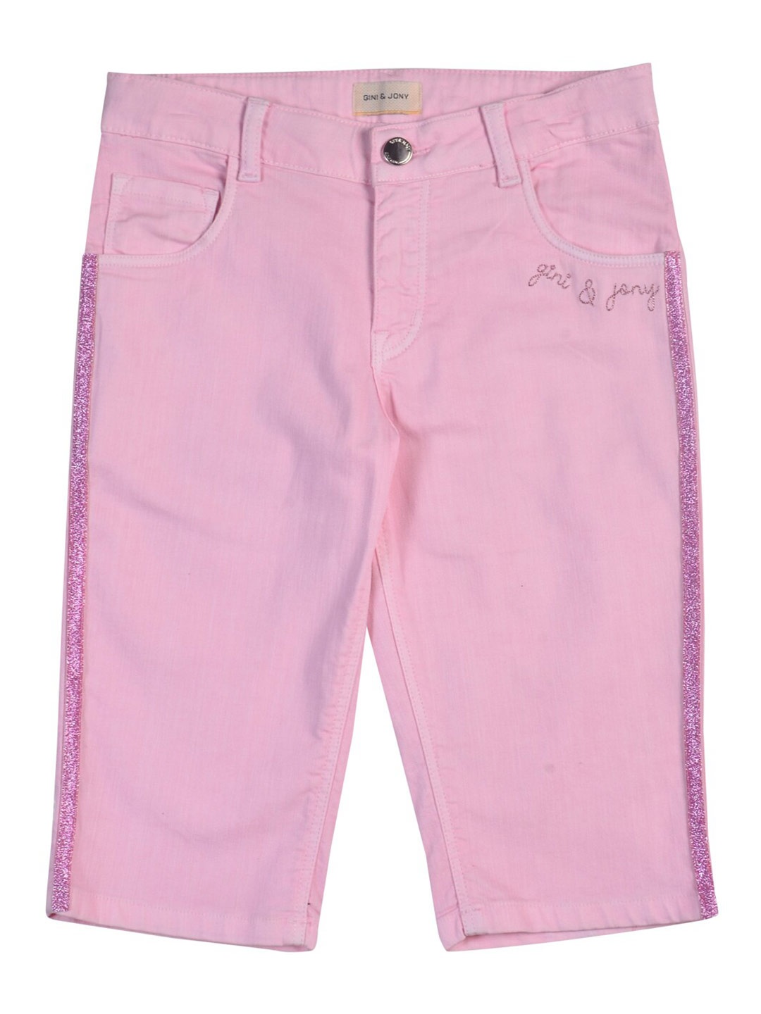 

Gini and Jony Girls Cotton Regular Fit Mid-Rise Capris, Pink