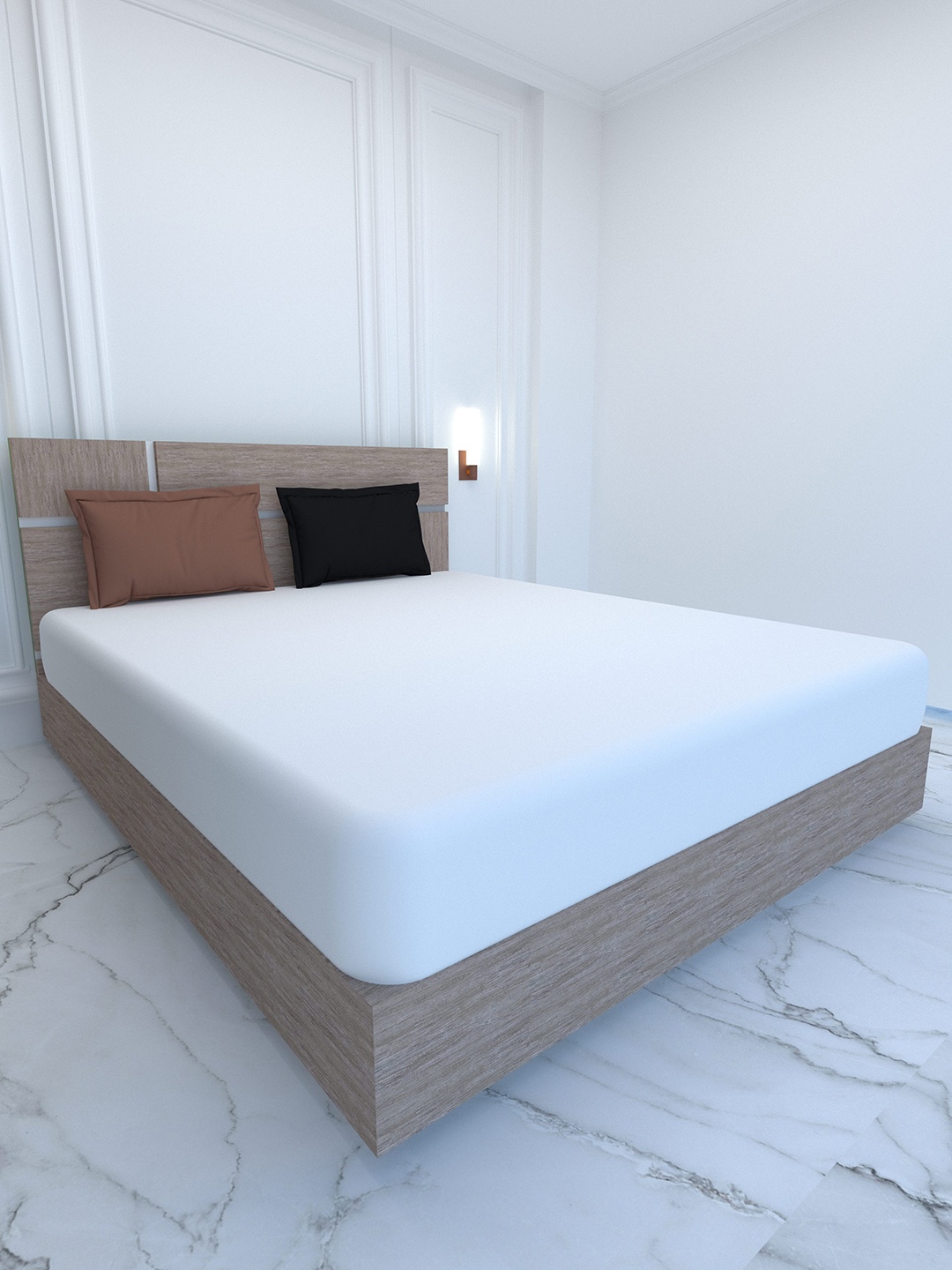 

Pure Decor White & Black 400 TC Pure Cotton Super King Bedsheet & 2 Pillow Covers