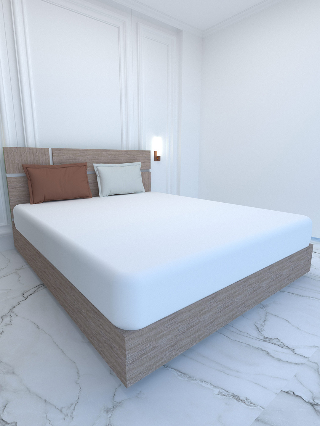 

Pure Decor Palace White & Brown 400 TC Pure Cotton Super King Bedsheet & 2 Pillow Covers