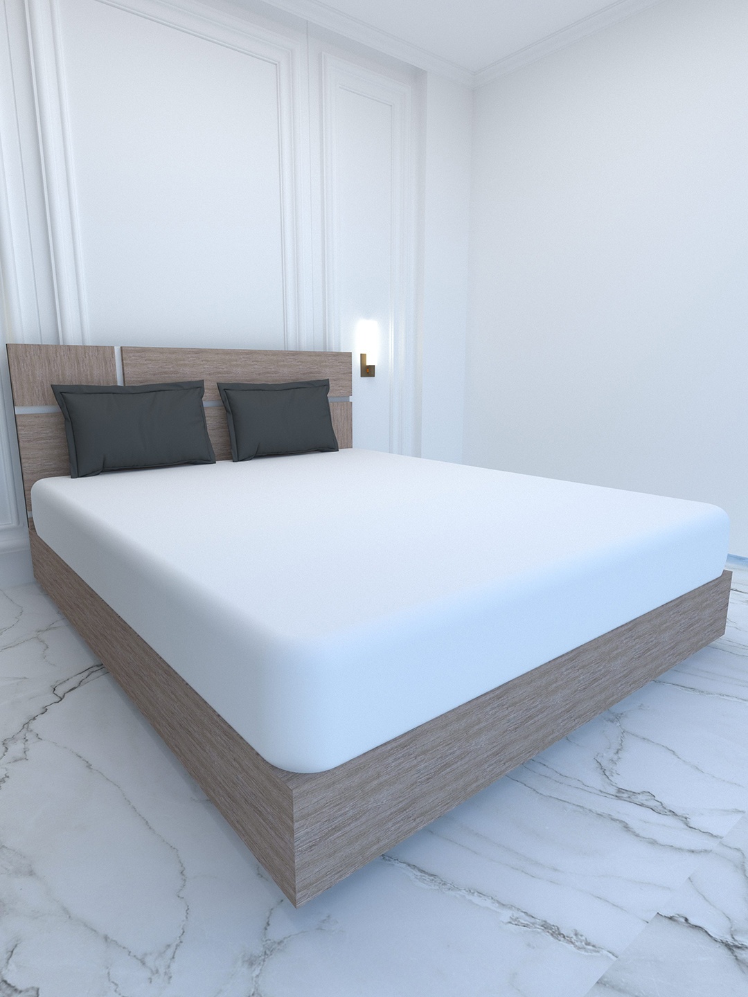 

Pure Decor White & Black 400 TC Pure Cotton Super King Bedsheet With 2 Pillow Covers