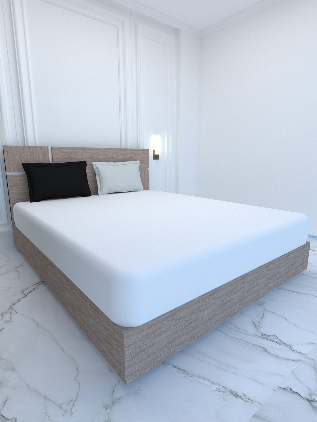 

Pure Decor Palace White & Black 400 TC Pure Cotton Super King Bedsheet & 2 Pillow Covers
