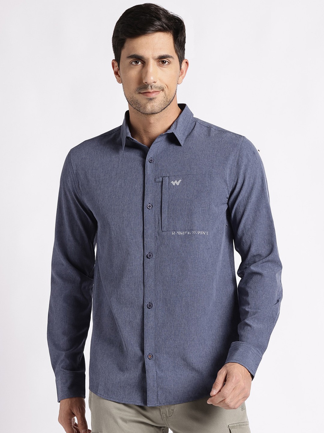 

Wildcraft Spread Collar Casual Shirt, Navy blue