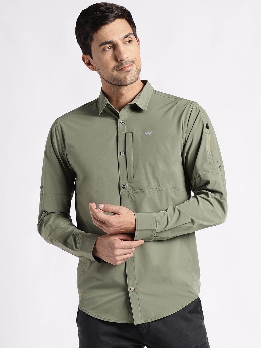 

Wildcraft Spread Collar Casual Shirt, Green