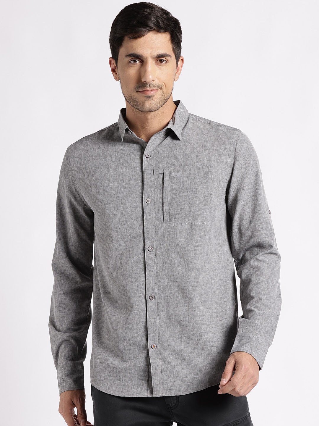 

Wildcraft Long Sleeves Welt Pocket Wicking Comfort Casual Shirt, Grey