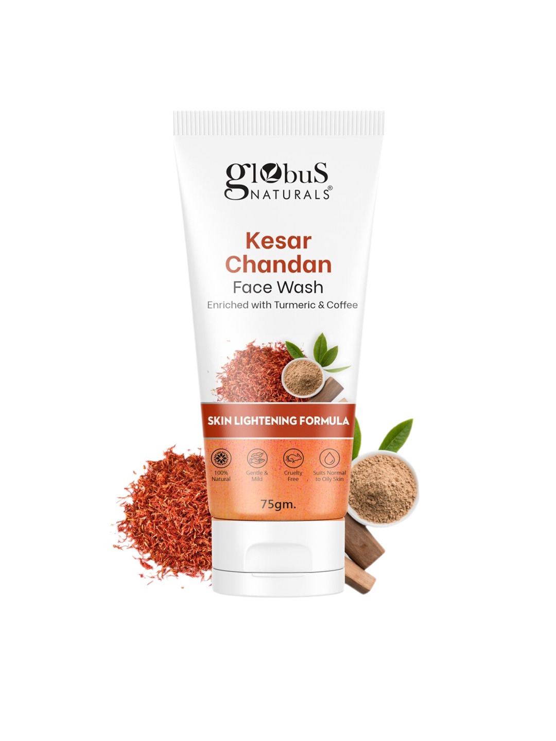 

Globus naturals Set Of 2 Mulberry & Kesar Chandan Face Wash 75 gm Each, White