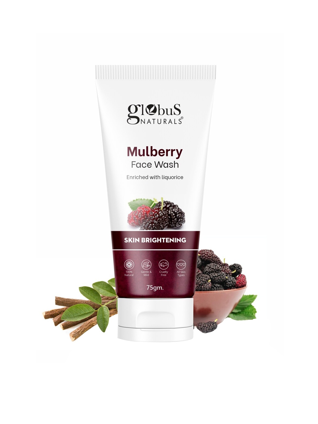 

Globus naturals Set Of 2 Mulberry & Aloe Vera Neem Tulsi Face Wash 75 gm Each, White