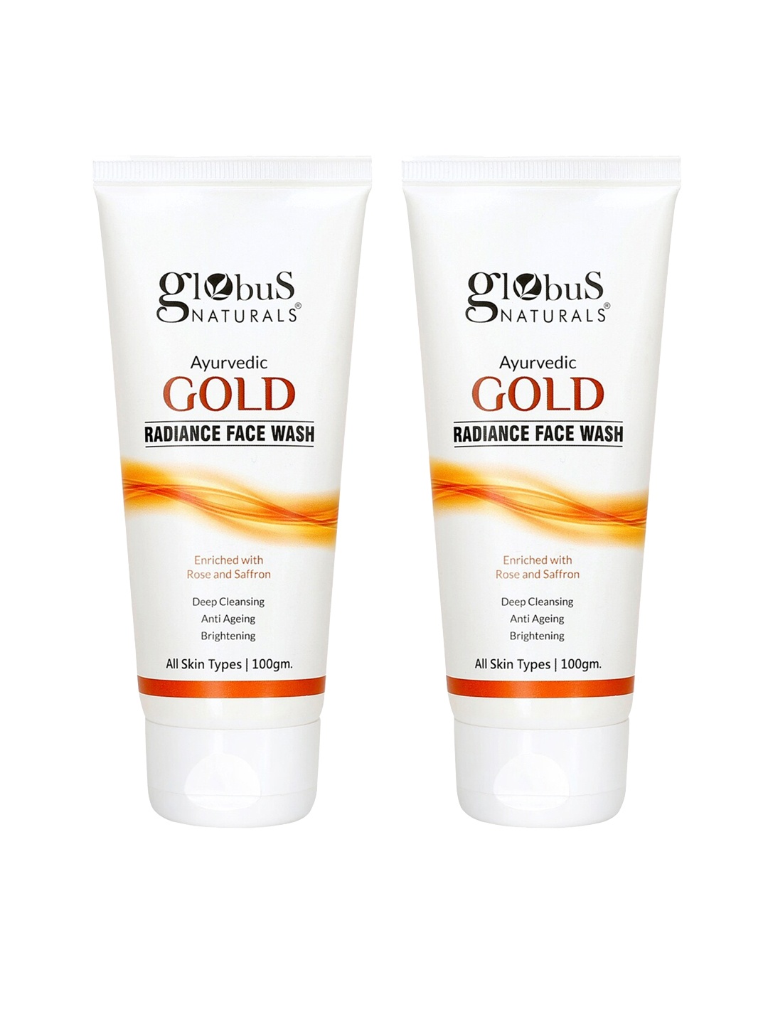 

Globus naturals Ayurvedhic Set Of 2 Gold Radiance Anti Ageing & Brightening Face Wash 100 gm Each, White