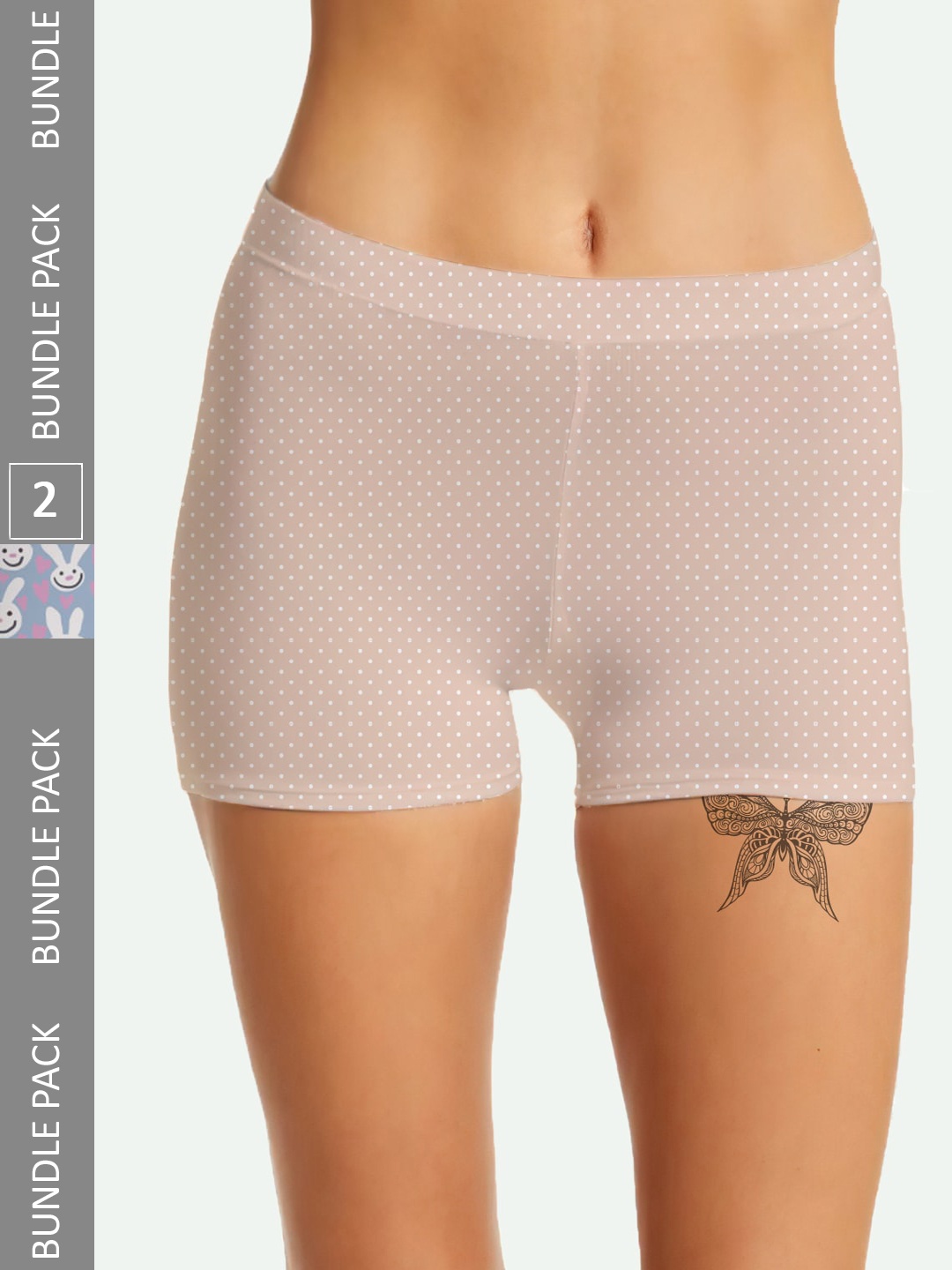 

mezmoda Women Pack of 2 Hipster Briefs, Beige