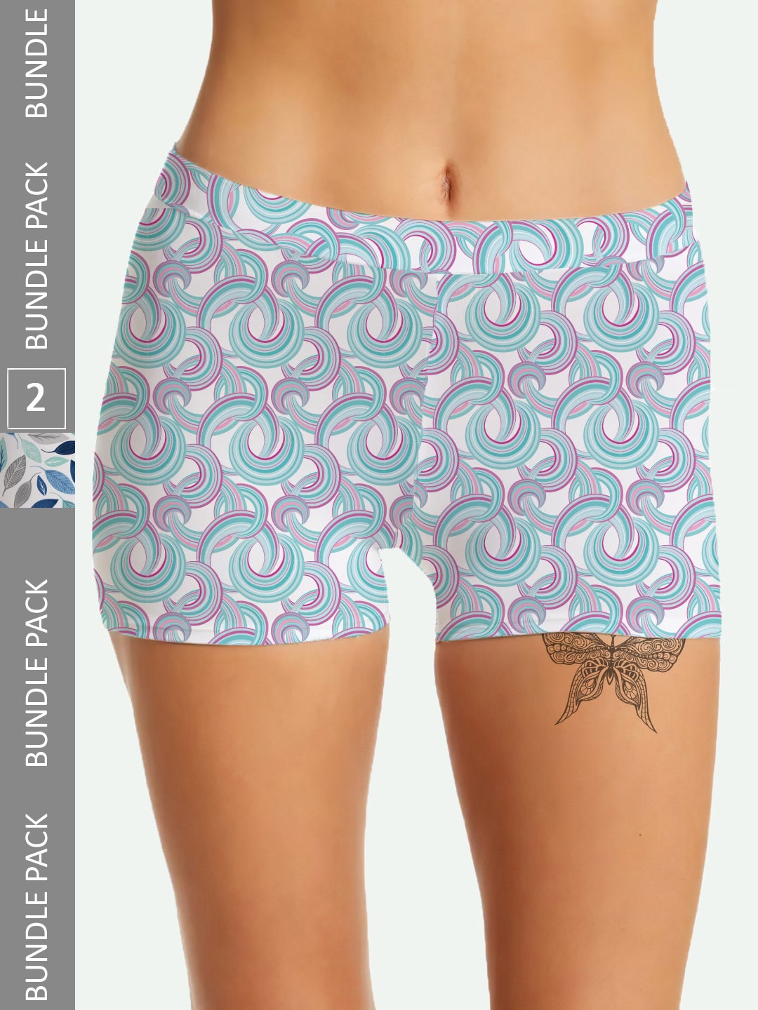 

Mezmoda Women Pack of 2 Printed Anti Bacterial Hipster Briefs, White
