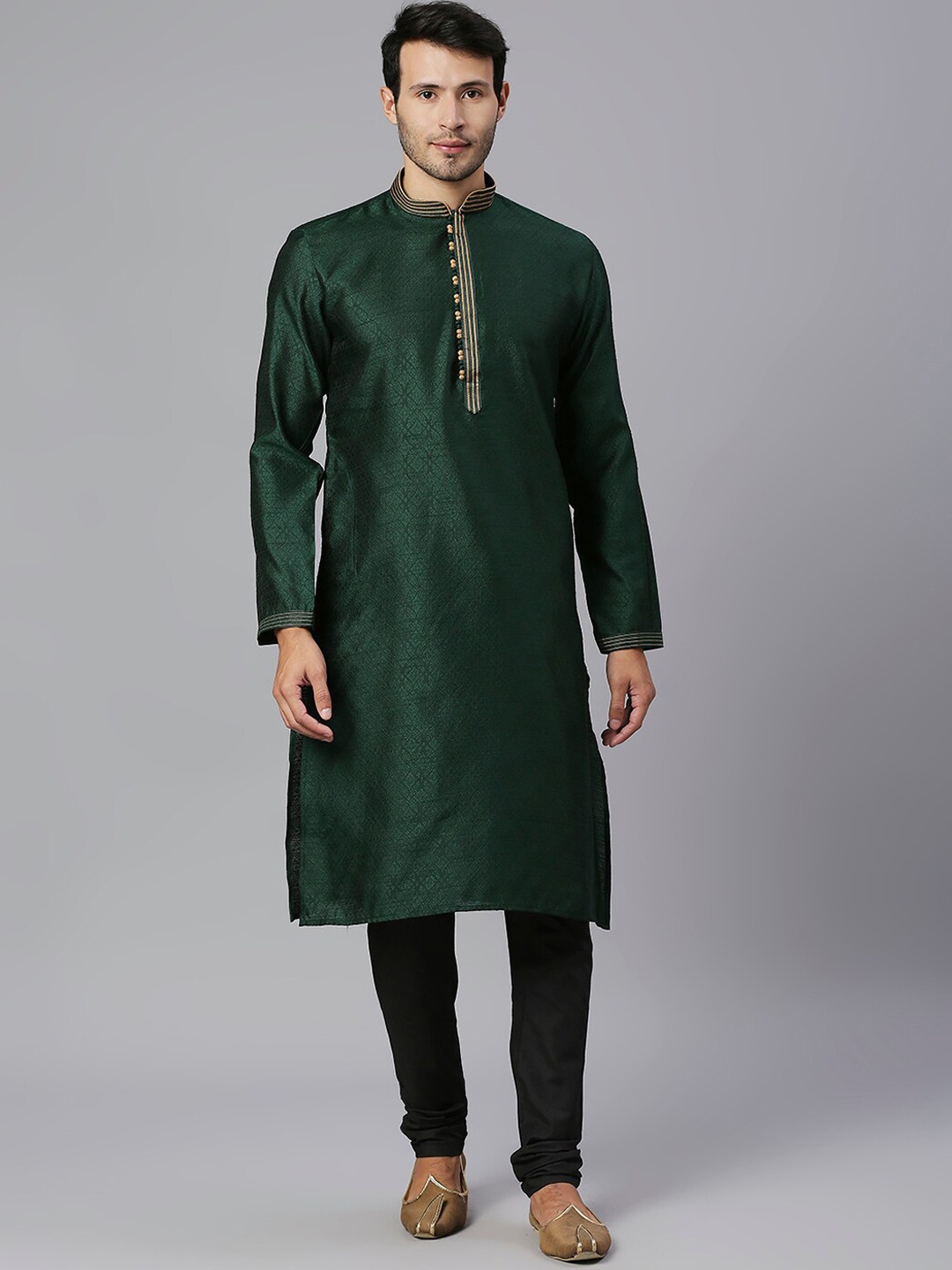 

RAJUBHAI HARGOVINDAS Ethnic Motifs Kurta with Churidar, Green